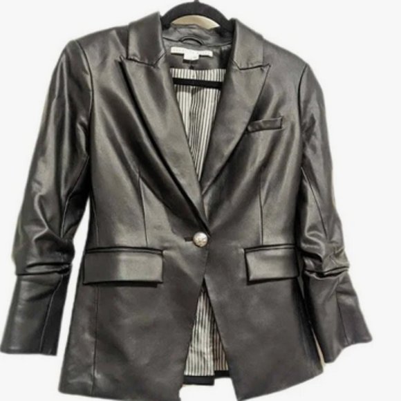 Fabulous Veronica Beard Faux Leather Hollis 3/4 Sleeve Jacket - Picture 7 of 7